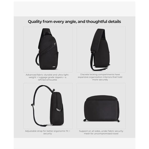 Travelon Anti-Theft Sling Bag Black Like New main image 13
